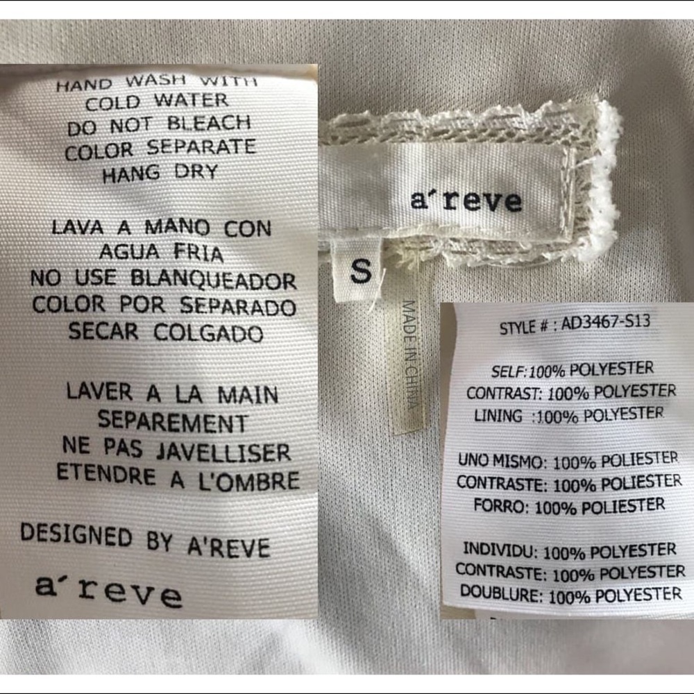 Anthropologie A'reeve Tea Dress Cream Black Size S - Picture 10 of 10